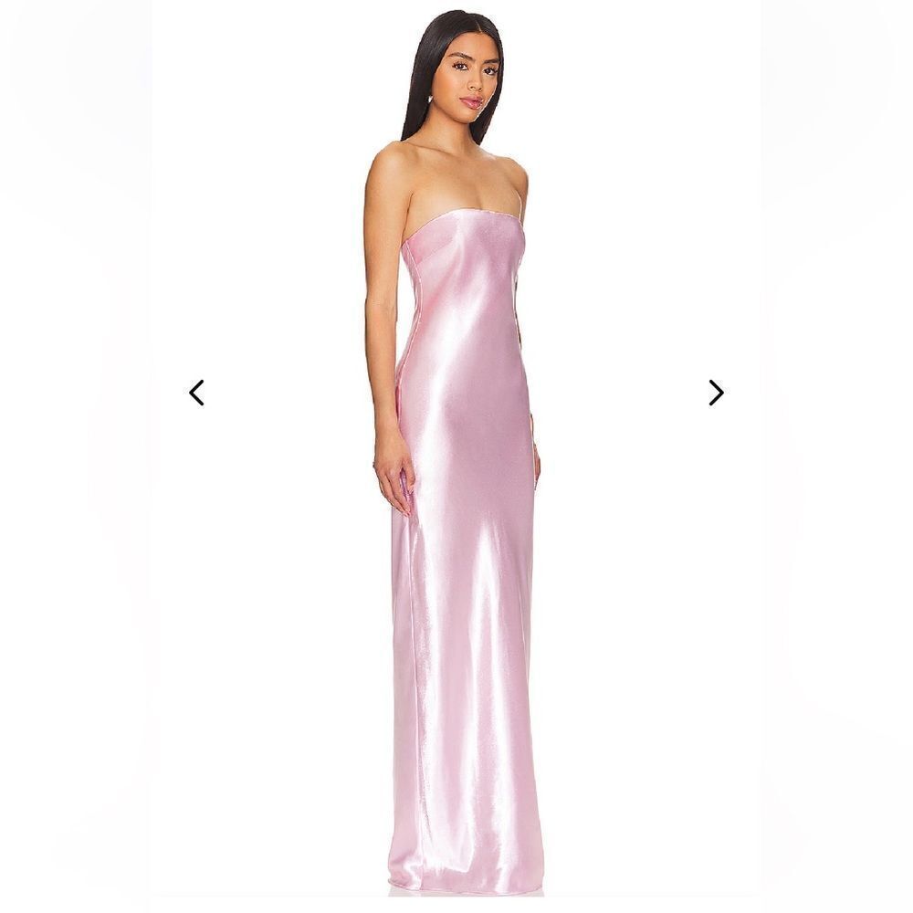 Lovers + Friends Satin Strapless Maxi Dress in Light Pink - Picture 3 of 11